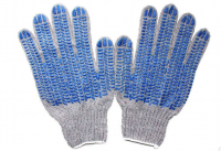 Перчатки хлопковые с ПВХ серые 