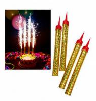 Свечи-фонтан для торта золотые 12см 4шт