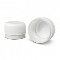 Крышка к бутылке ПЭТ D-28 с контролем вскрытия белого цвета 