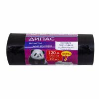 Мешки для мусора 120л 10шт ДиПас супер прочные 40мкм (70х110см) ПВД 