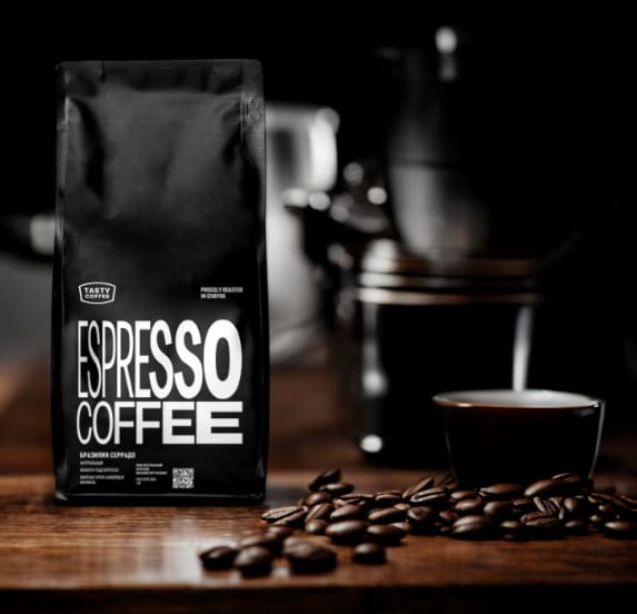 Кофе натуральный в зернах "Бразилия Серрадо" , Tasty Coffee, моносорт эспрессо, 1000гр 