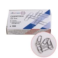 Скрепки оцинкованные овальные 22мм 100шт 