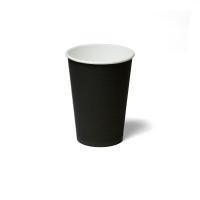 Стакан бумажный 350мл д/гор Черный (ГудКап)