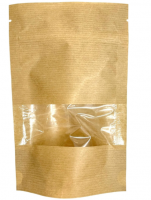 Пакет фасовочный 120х185мм Дой Пак (зип-лок) крафт с окном 40мм 