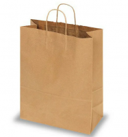 Пакет бумажный с кручеными ручками 240х140х280мм крафт 70гр 