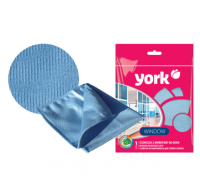 Салфетка из микрофибры для стекла гладкая YORK 30х30см. 280гр, 1шт