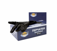 Перчатки виниловые АВИОРА размер L черные неопудренные 100шт