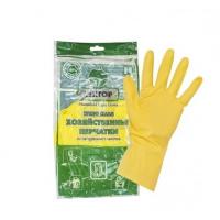 Перчатки латексные хозяйственные "ТТ" Turbo Clean размер L с х/б напылением 1пара