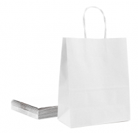 Пакет бумажный с кручеными ручками 240х140х280мм белый 80гр (ASD)