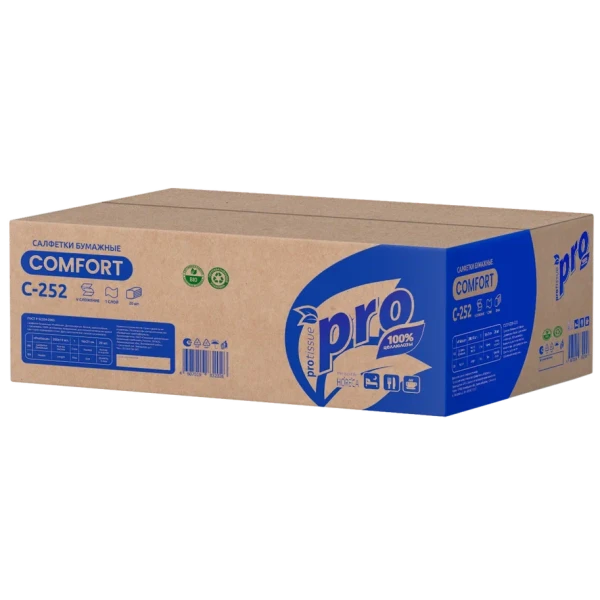 Салфетки бумажные V-сложение 1сл 200л PROtissue (C252)