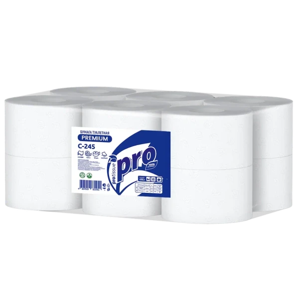 Туалетная бумага на втулке 2сл 120м PROtissue Premium белая (C245)