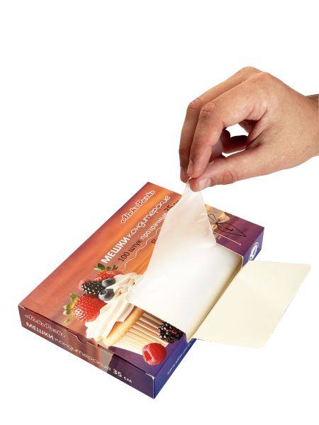 Мешок кондитерский прозрачный Aleks Parks 35 см в пластах в коробке, 100шт 