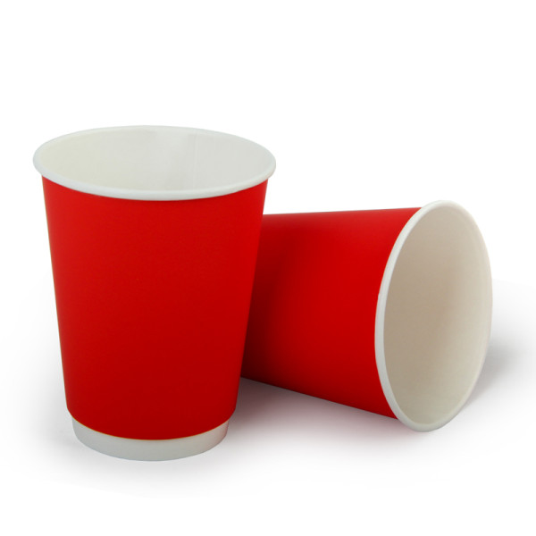 Стакан бумажный 250мл д/гор Красный двухслойный (Л-Пак)