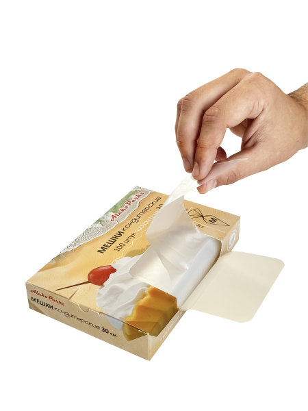 Мешок кондитерский прозрачный Aleks Parks 30 см в пластах в коробке, 100шт 